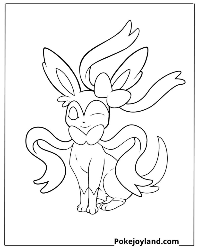 Cute Sylveon Coloring Page