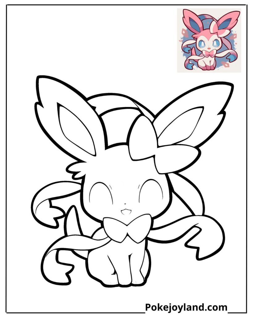 Chibi Sylveon Coloring Page