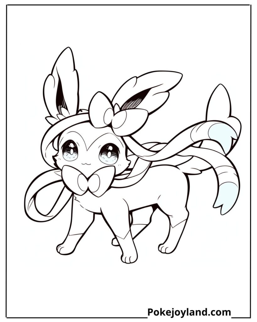 Charming Sylveon Coloring Page