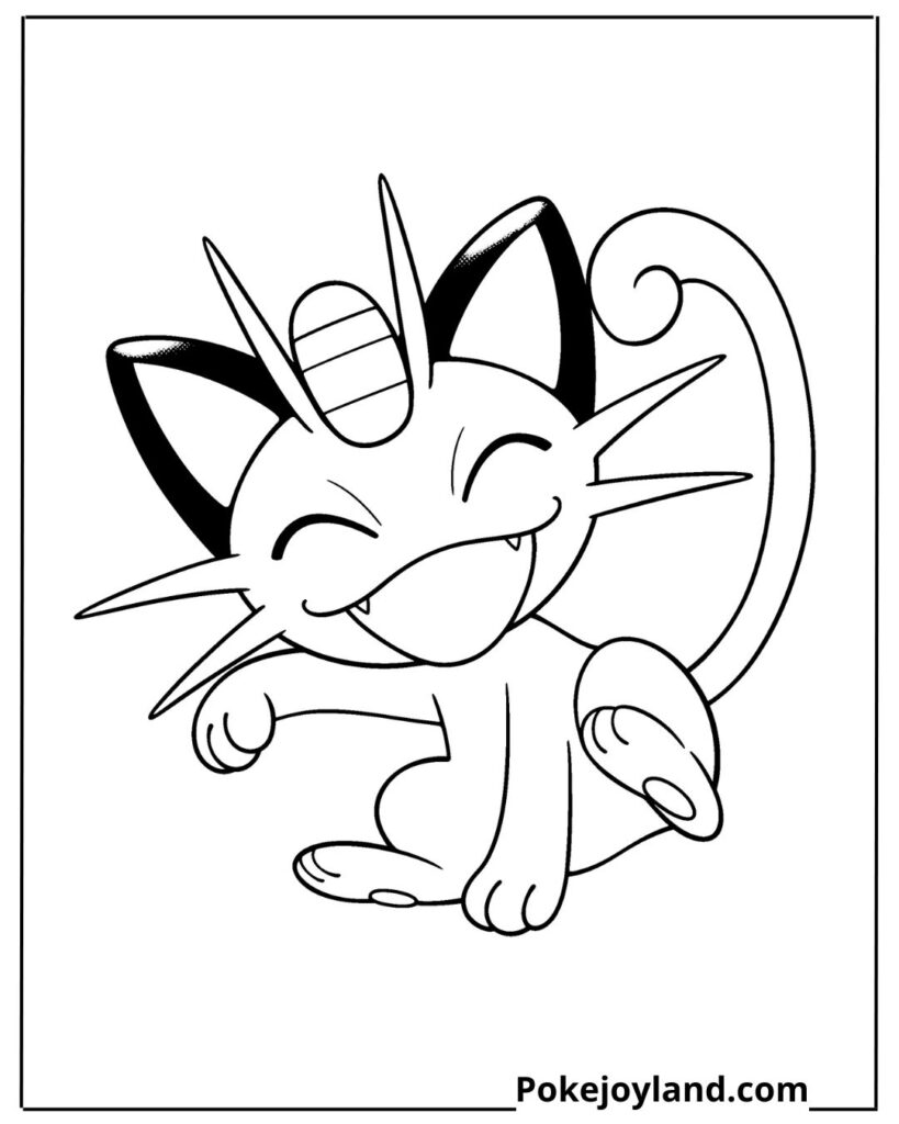 Cute meowth  coloring page