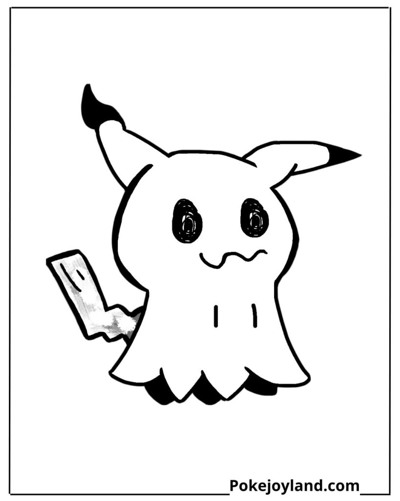 Chibi Mimikyu Coloring Page