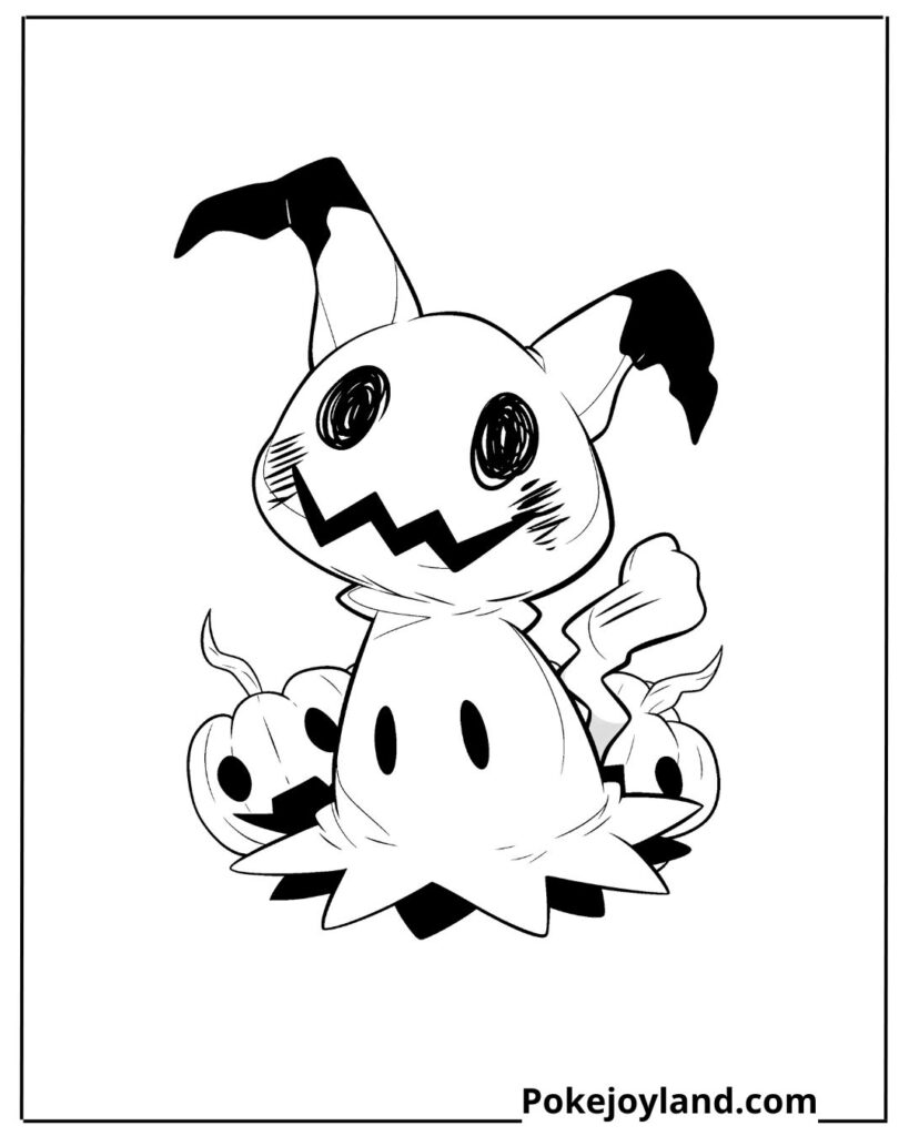 Halloween Mimikyu Coloring Page