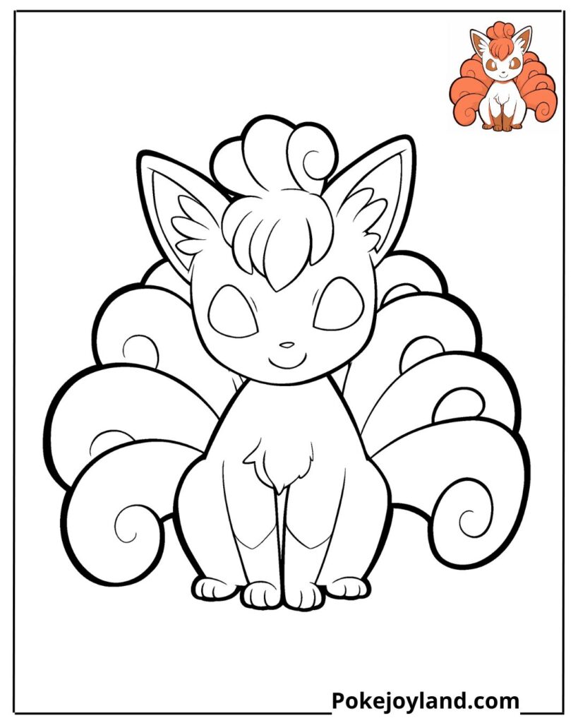 Cute Vulpix Coloring Page