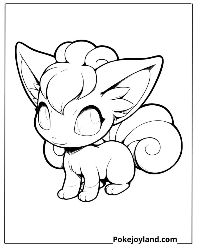 Chibi Vulpix Coloring Page