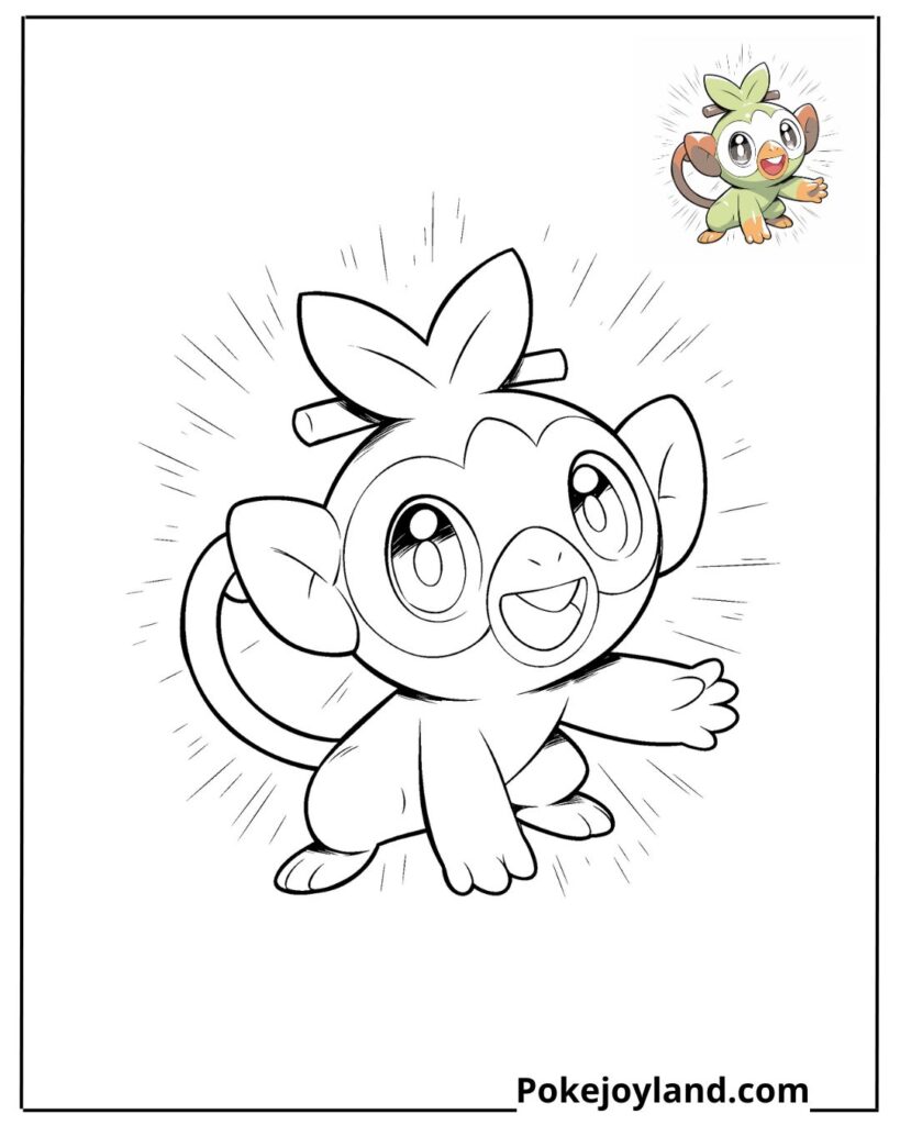 Grookey Coloring Page