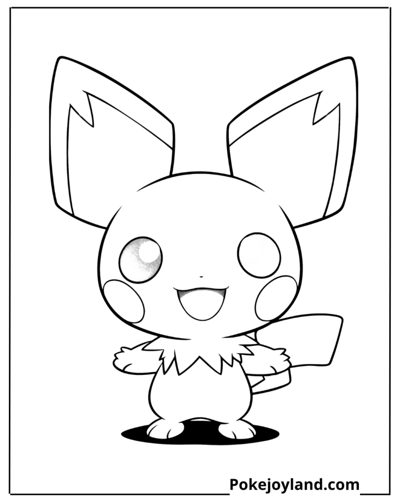 Simple Pichu Coloring Page