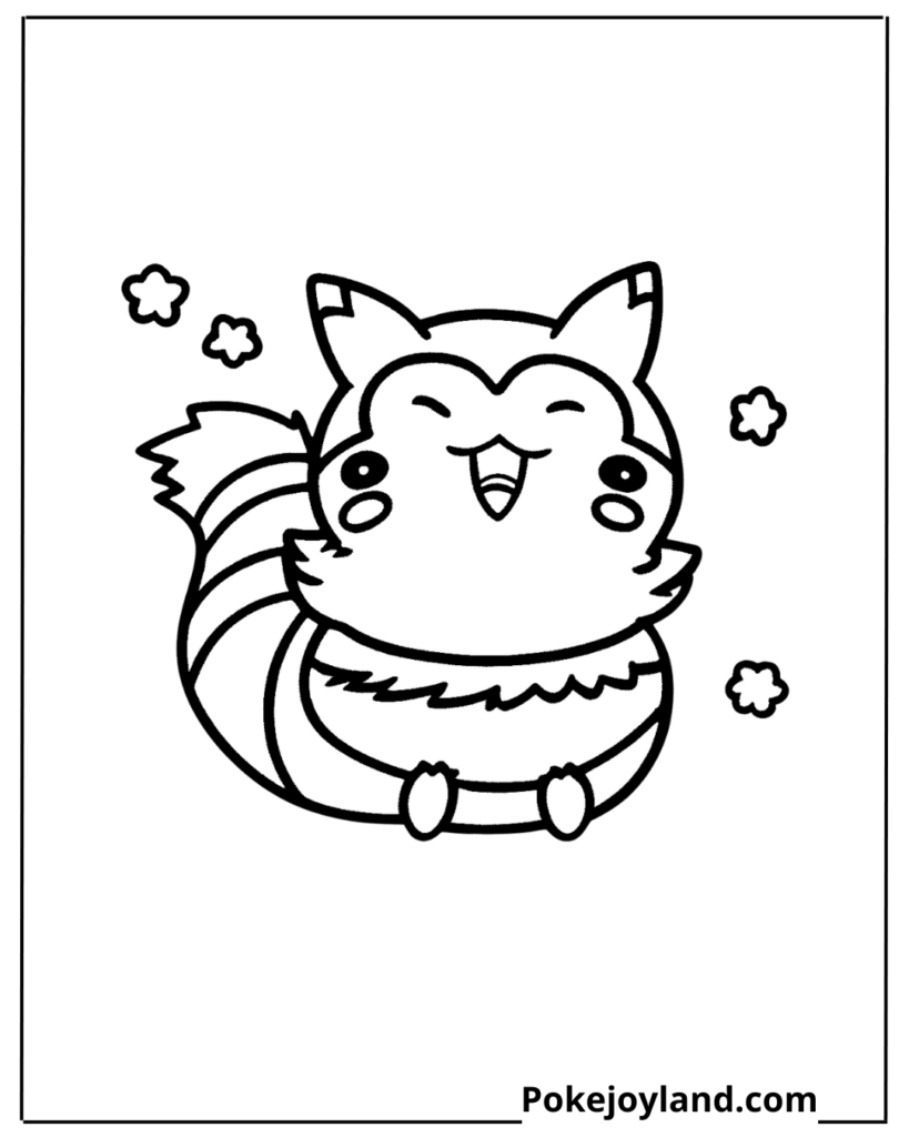 Chibi Furret Coloring Page