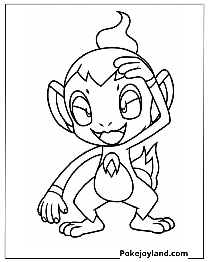 Chimchar Coloring Page