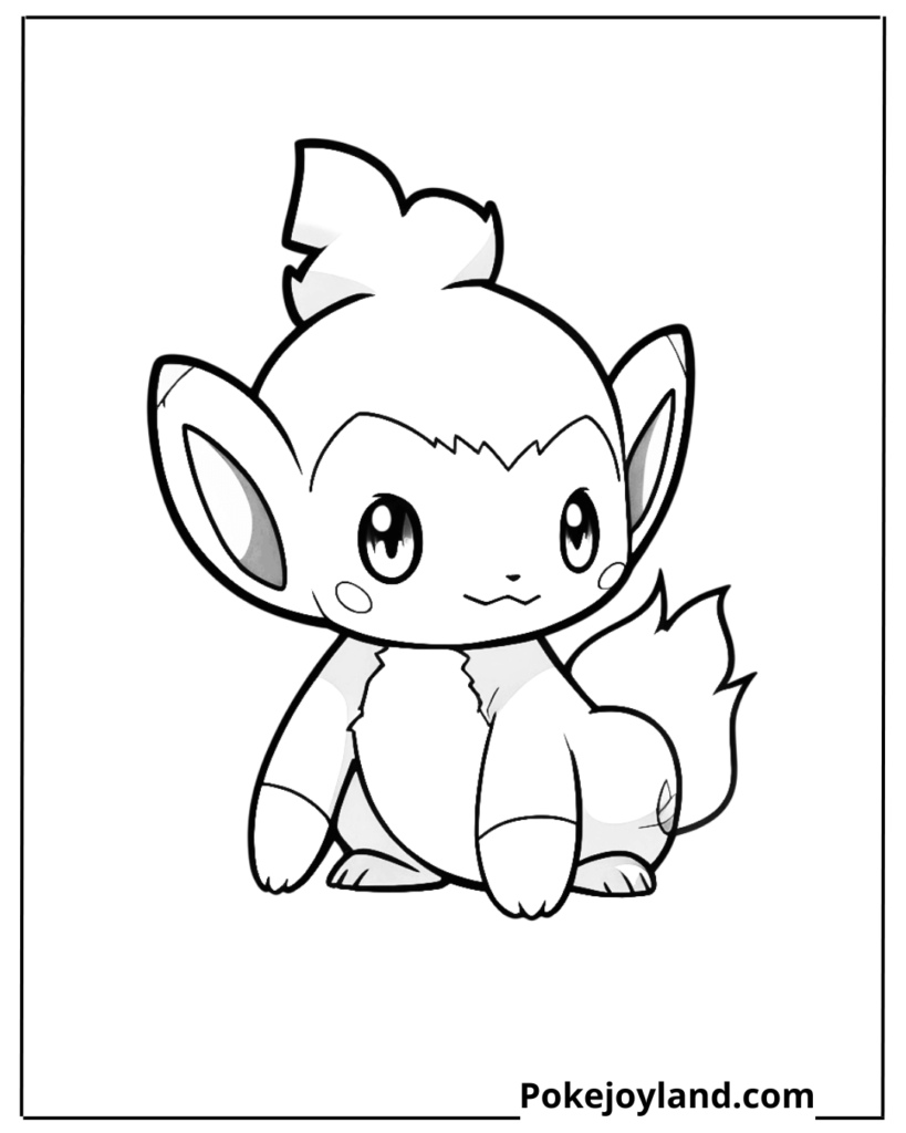 Chibi Chimchar Coloring Page