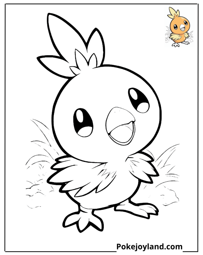 Cute Torchic Coloring Page