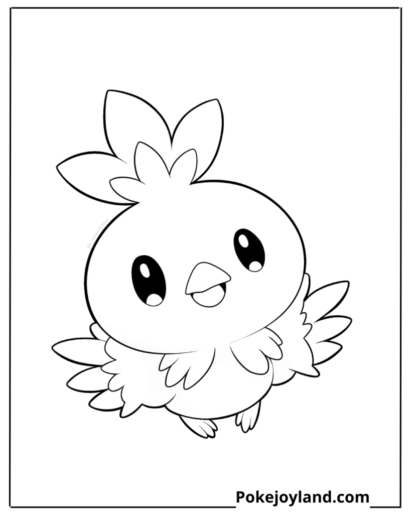 Chibi Torchic Coloring Page